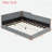 L-shaped Corduroy Daybed With Solid Frame And Striped Decoration-884907756