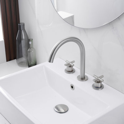 Widespread 2-handle Bathroom Faucet with Drain Assembly