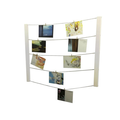 White Photo Display, DIY Picture Frames Collage Set Includes Picture Hanging Wire Twine Cords