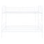 Lit superposé double au-dessus de grand lit double en métal, blanc - Conception moderne en fer pour les chambres à coucher avec coffre-fort et garde-corps-858001292