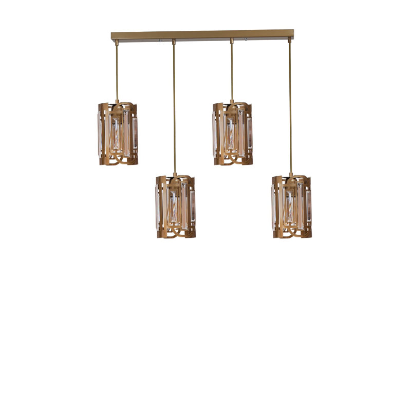 Lustre, Doré, 4 étages, Quatre lumières