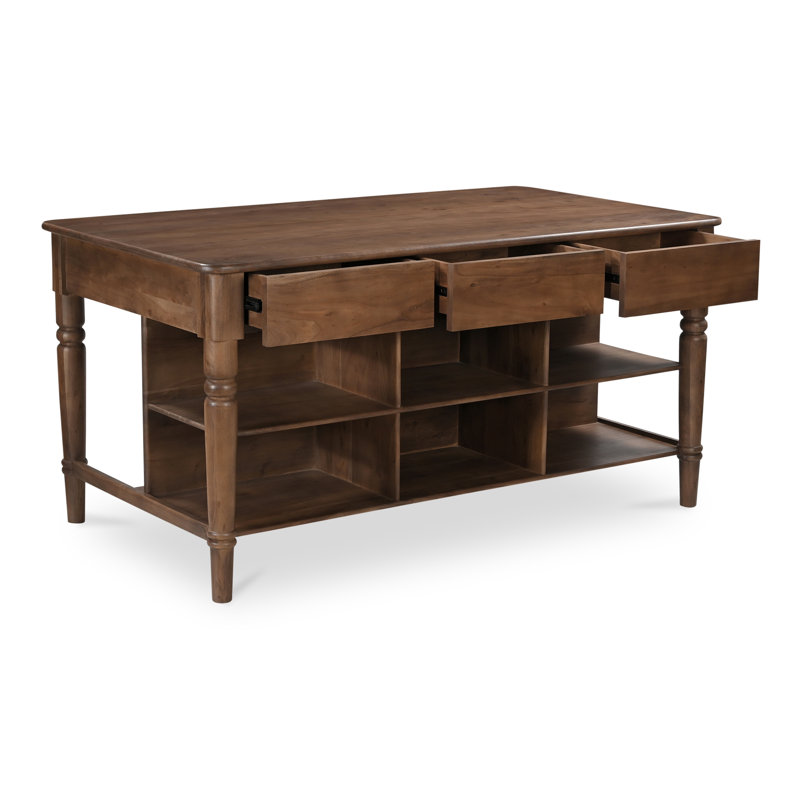Russet Kitchen Island Brown