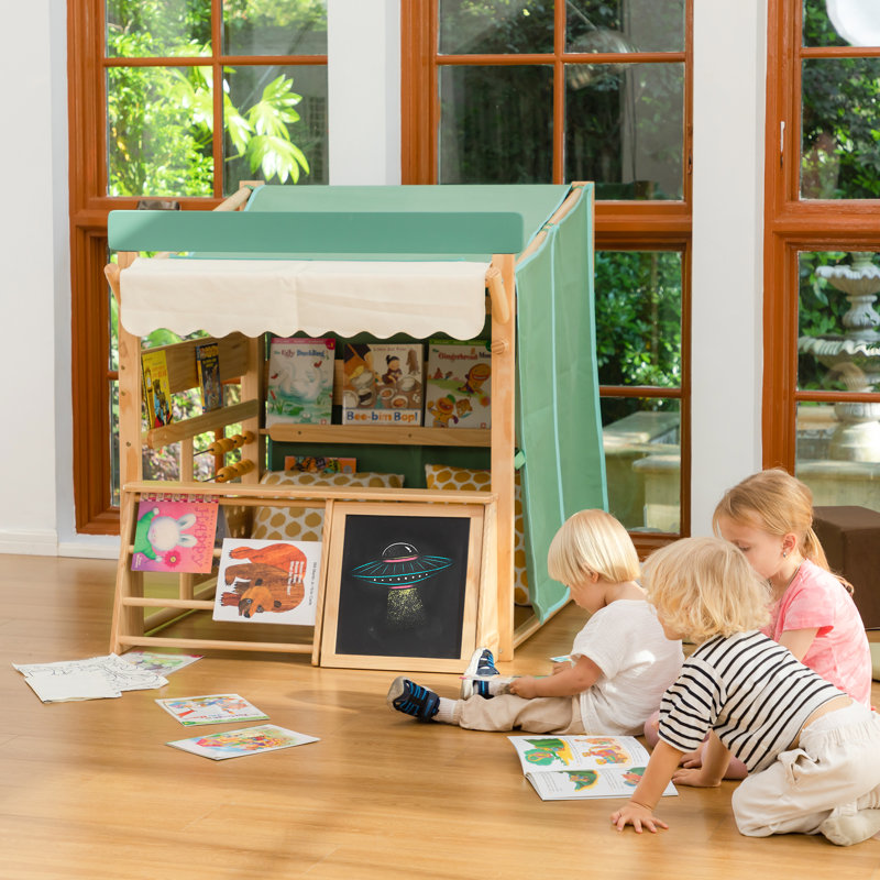 Maisonnette en bois pour enfants 44 po x 39 po x 44 po, bibliothèque