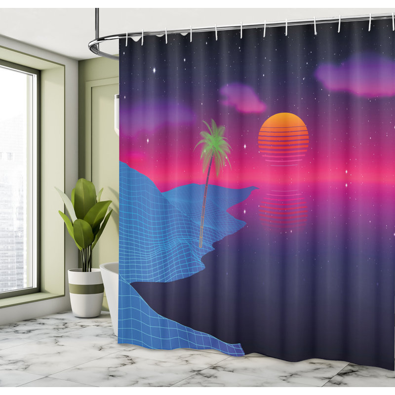 Shower Curtain with Hooks Included, 84" H x 69" W