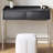 Modern Vanity Table with Drawers, Black Wood Grain