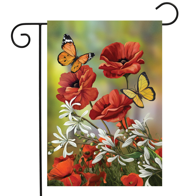 Drapeau de jardin Hello Spring Butterflies