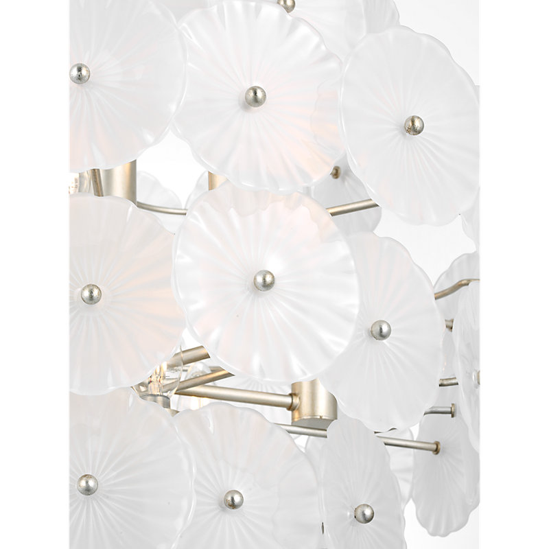 Julie Neill 12 - Light Chandelier, Burnished Silver Leaf
