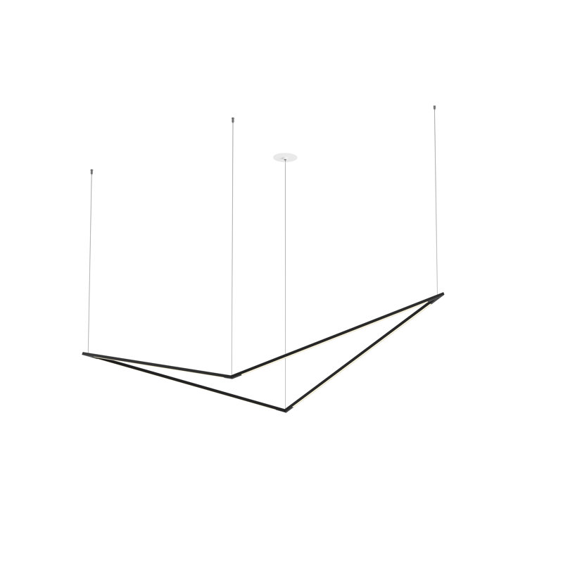 Luminaire suspendu géométrique à 1 lumière à DEL Z-Bar, Noir mat