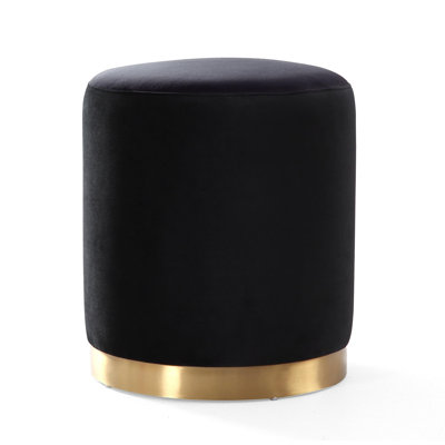 Fresno 16" Wide Velvet Round Standard Ottoman