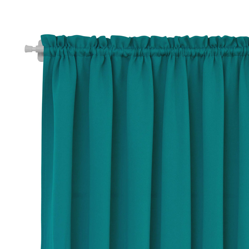Penryn Room Darkening Curtain Single Panel, 54" W x 40" L, Turquoise