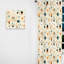 Motif géométrique Mid-Century sarcelle et orange - Rideau obscurcissant géométrique abstrait - 1 panneau-107575204