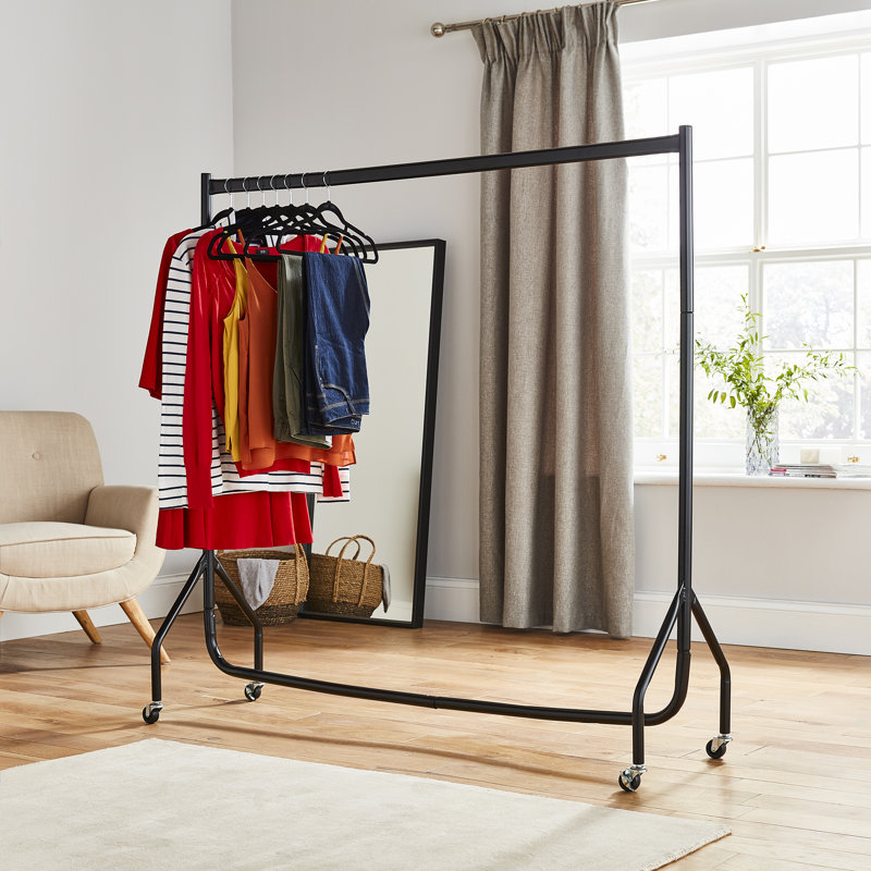 Heavy Duty Clothes Rail Home Garment Hanging Storage Stand Rack, 150cm H x 122cm W x 46.5cm D