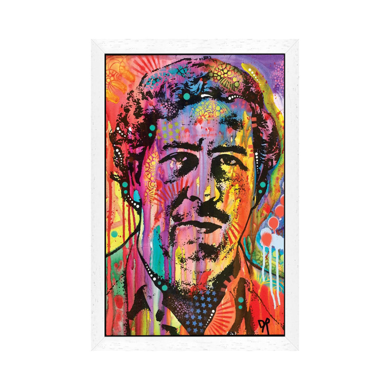 Pablo Escobar by Antonio Ciseri - Wrapped Canvas Painting, 101.6 cm H x 66.04 cm W, White Framed