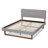 Artesha Mid-Century Modern Light Grey Fabric Upholstered And Ash Walnut Finished Wood King Size Platform Bed-671352808-769695768