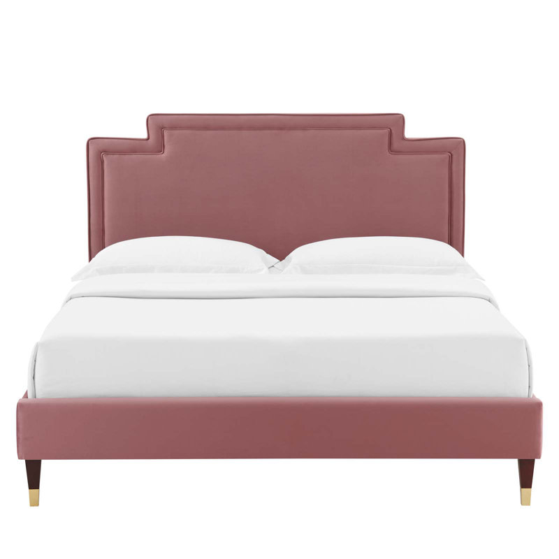 Lit en velours Liva Performance de Modway, Simple, Vieux rose