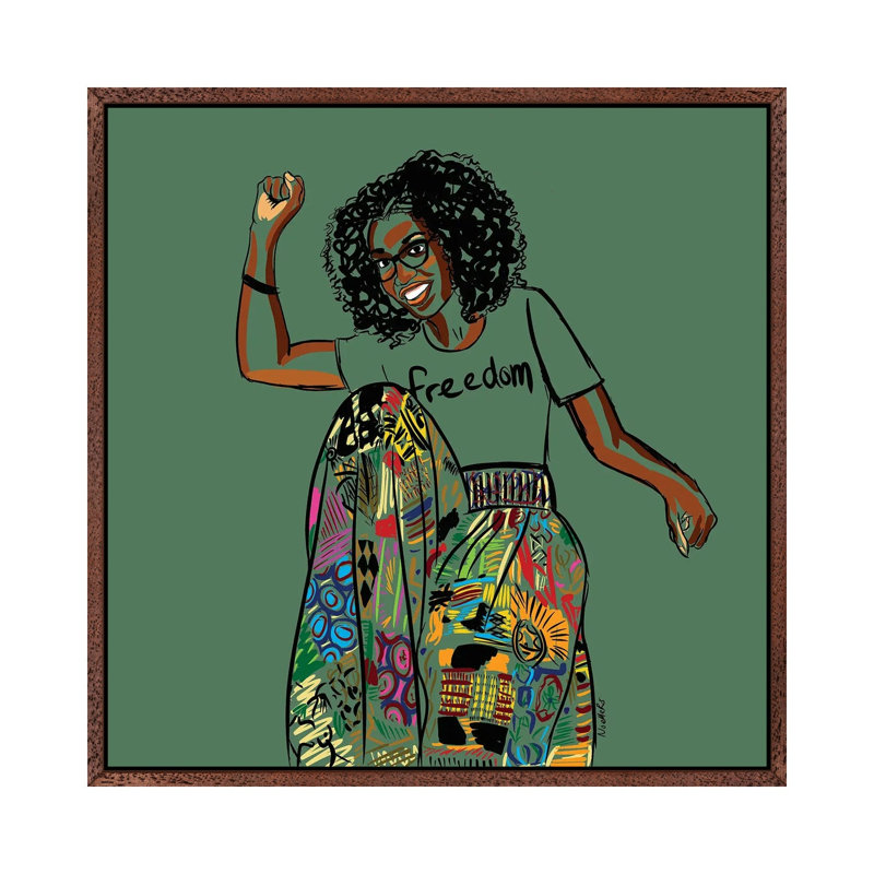 Freedom by NoelleRx - Print on Canvas, 45.72 cm H x 45.72 cm W, Classic Brown Wood Framed