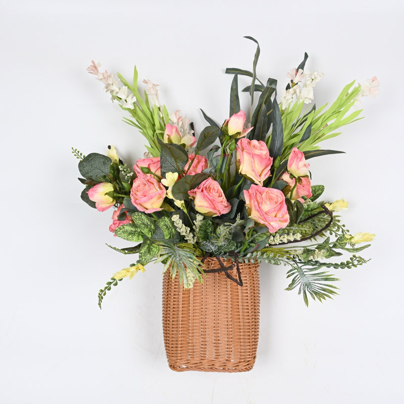 Arrangement floral de pivoine artificielle pour la porte d'entrée