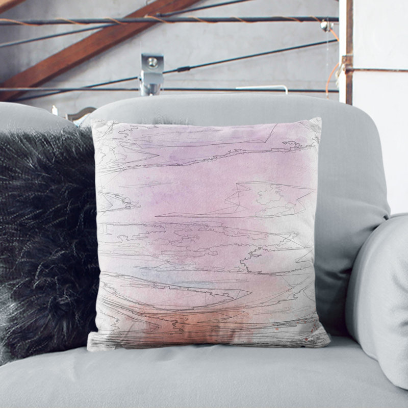 Sky Above the Mountain Cushion with Filling, Stone, 40cm H x 40cm W x 15cm D