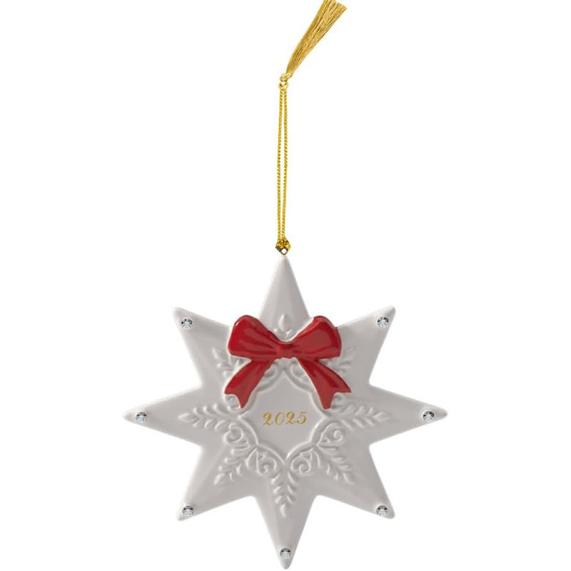 Villeroy & Boch Christmas Classics Collection Christmas Star Shaped Ornament, Premium Porcelain, Collector’s Edition, Date 2025