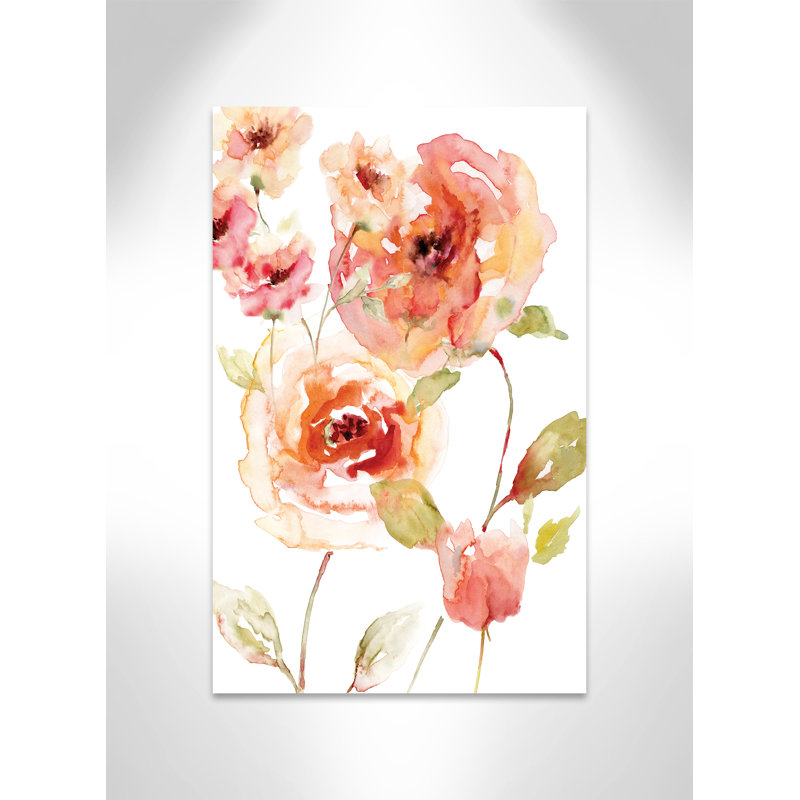 Rouge translucide II - peinture, Toile tendue, H 36 po x l 24 po x P 1,375 po