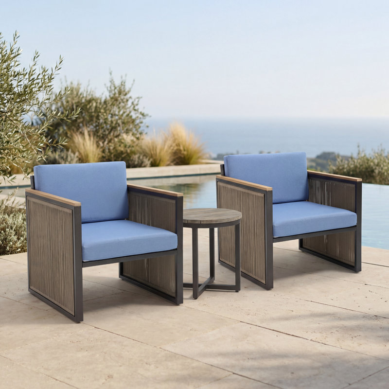 Outdoor Patio Metal Armchair With Cushions, Green