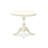 3 Piece Dining Room Furniture Set Contains a Round Kitchen Table with Pedestal and 2 White Faux Leather Parsons Dining Chairs, Linen White-2038173628-2038173571