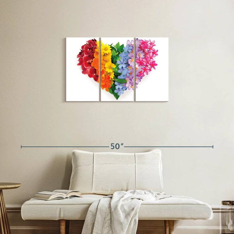 Hardie cœur floral arc-en-ciel, H 20 po x l 33 po