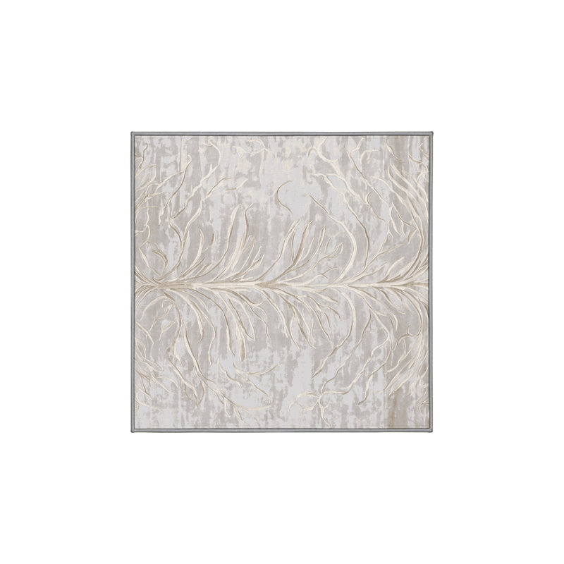 Machine Washable Gray Area Rug, Square 8'