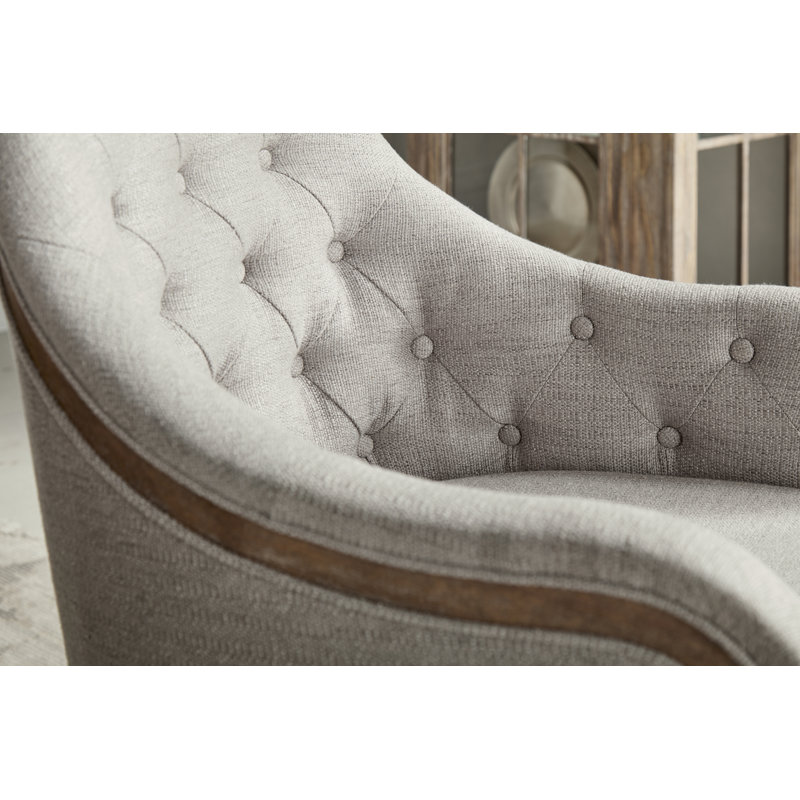 Cadwall Tufted Upholstered Arm Chair in Almond