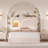 Velvet Upholstered Bed with LED Lights and Charging Port-1433815107