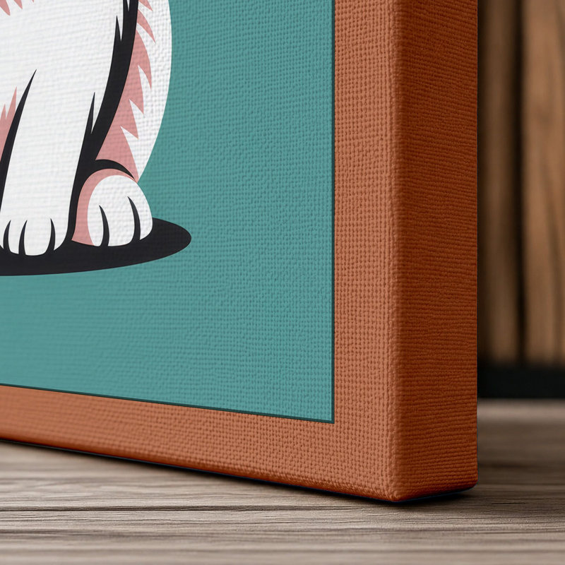 Curious Rabbit Modern - Wrapped Canvas, 36x24 - 91.4 x 61.0 cm, Terracotta Border