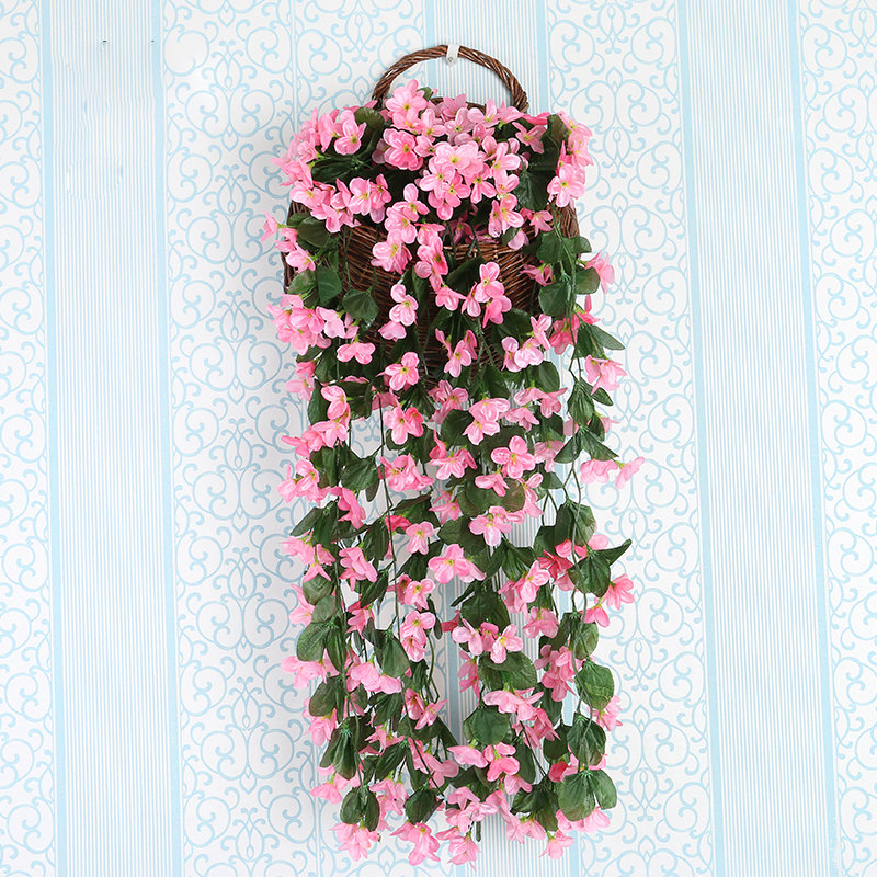 Decorative Wall Hanging Artificial Violet Vine Plant, Pink