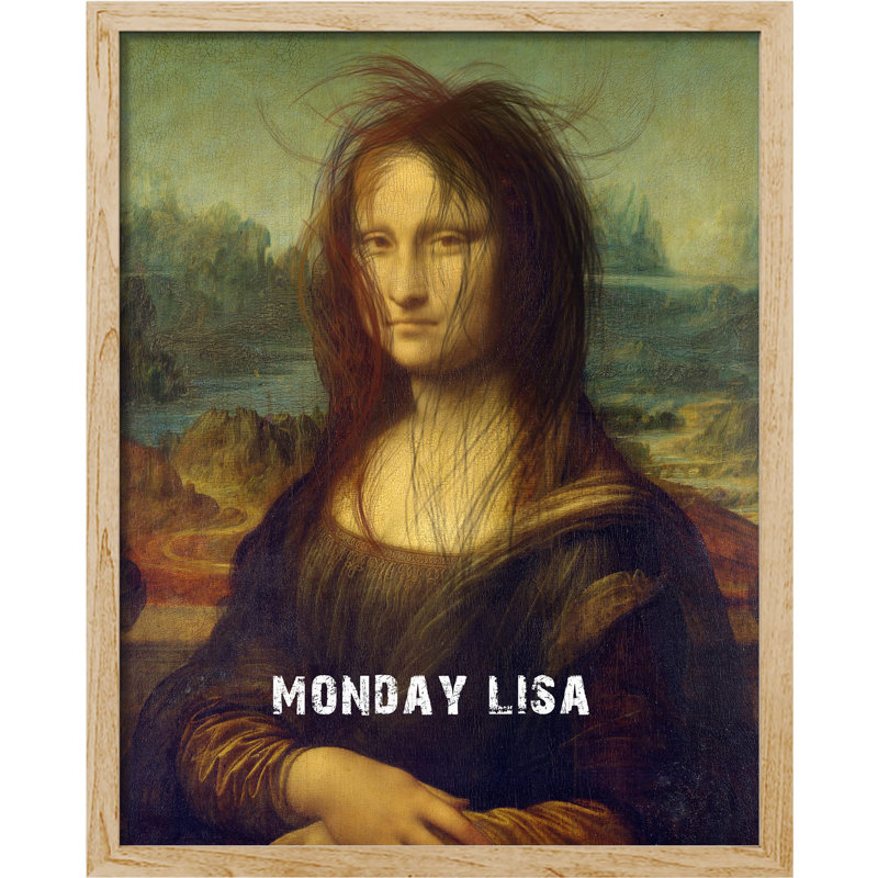 " Mona Lisa Famous Painting Funny Joke Da Vinci Popular Meme Art Spoof Italian Master ", 16" H x 12" W, Natural