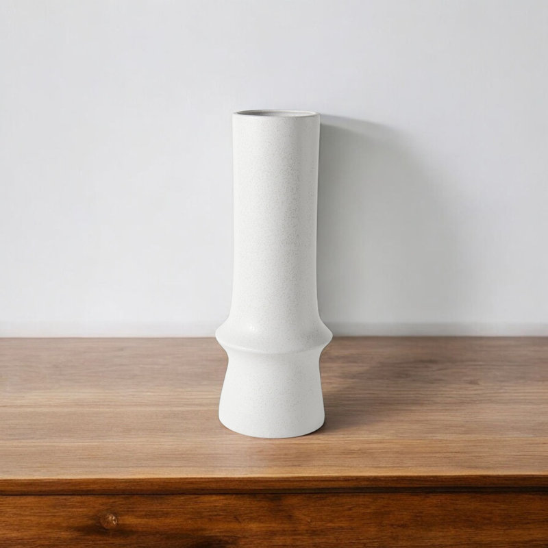 Vase de table en céramique 17 po, Blanc