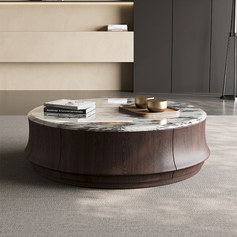 Round marble coffee table