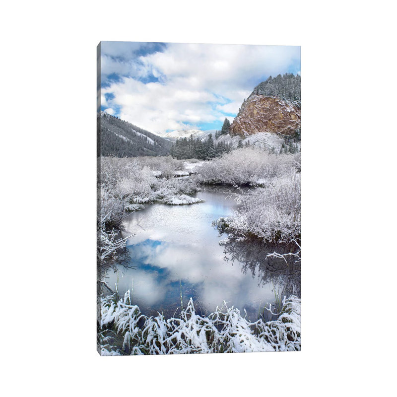 Boulder Mountains And Summit Creek Dusted With Snow, Idaho by Tim Fitzharris - Wrapped Canvas Print, 20.32 cm H x 30.48 cm W
