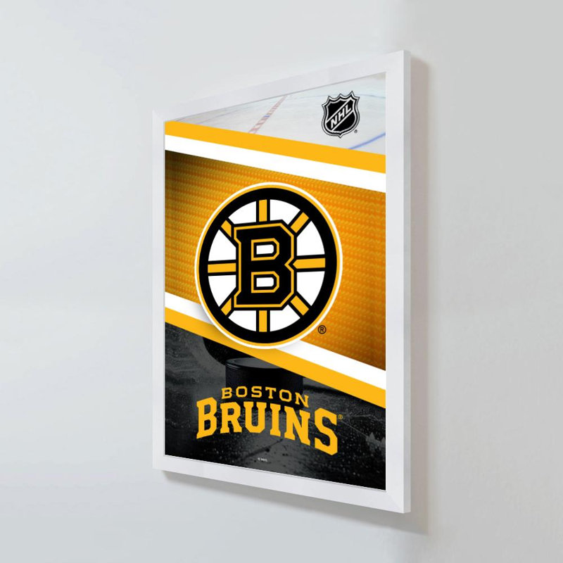Décoration murale des Bruins de Boston (LNH), H 36 po x l 24 po, Framed Acrylic, Blanc