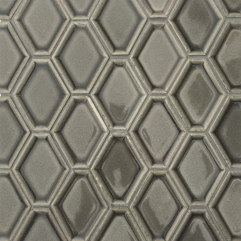 Miele 3" x 4" Beveled Ceramic Honeycomb Mosaic Wall Tile, Cityscape
