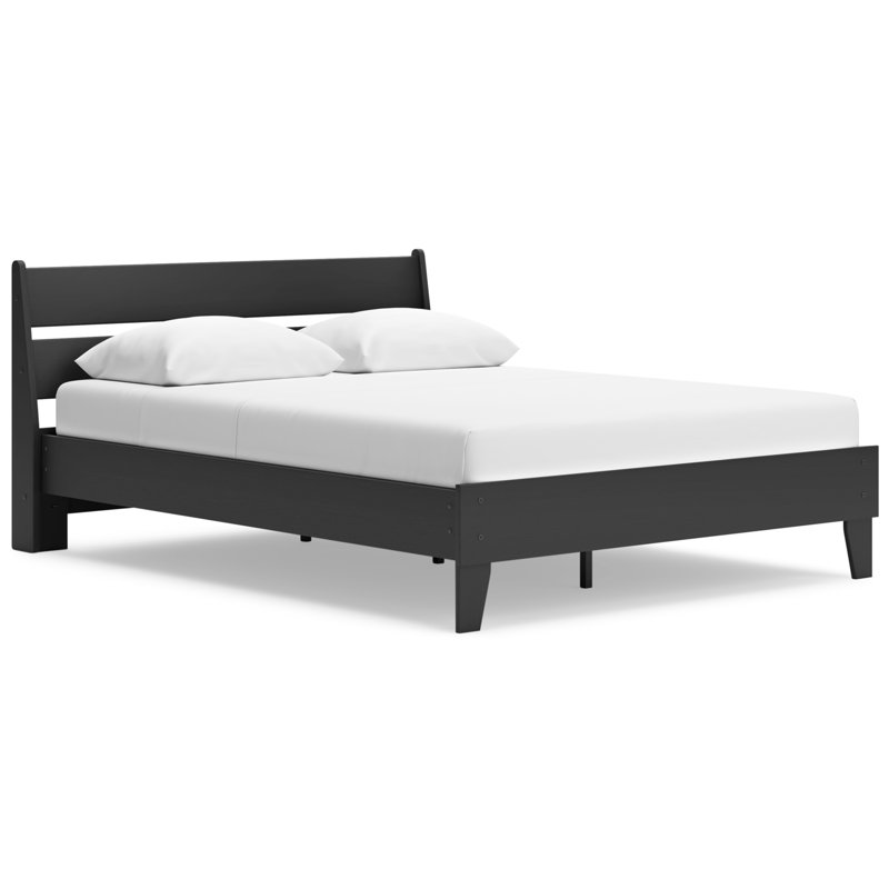 Queen Panel Platform Bed, Black