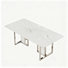Spacieux ensemble de salle à manger rectangulaire à motif de marbre avec chaises en similicuir