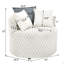 Fauteuil d'appoint rembourré avec roulettes Plush 3D, blanc cassé