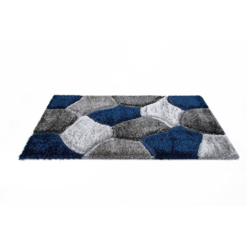 Avdyl Geometric Shag Area Rug, Rectangle 60 x 110cm