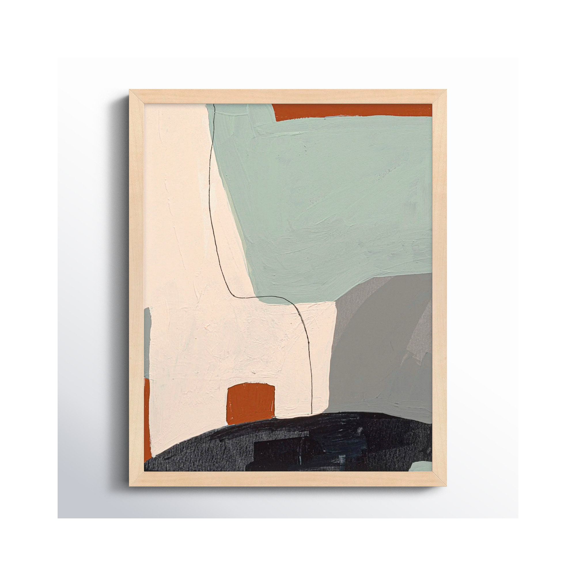 Dreamscape 3 by Andrea Stokes, 20" H x 16" W x 1.25" D, Brown Framed