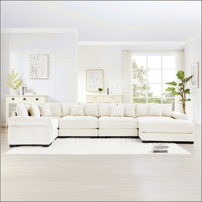 Très grand canapé modulaire Cloud, Crème