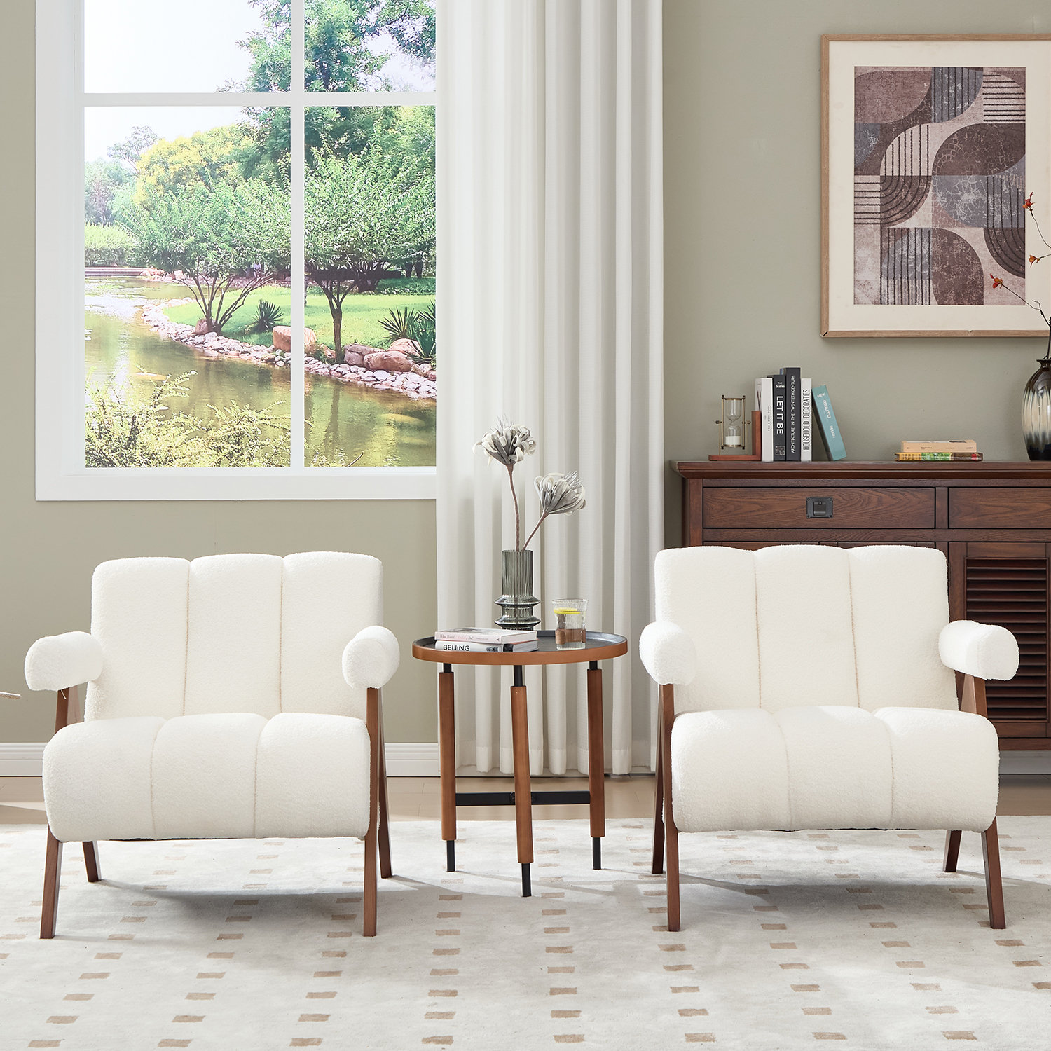 George Oliver Modern Upholstered Accent Armchair Living Room Chair with ...