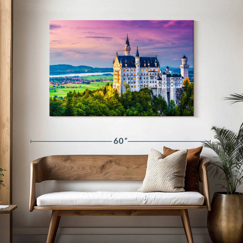 Paysage de château Lilie Neuschwanstein, H 32 po x l 48 po