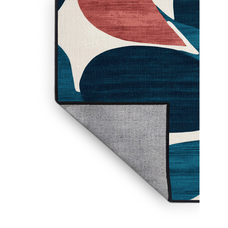 Tapis vert aquarelle lavable à la machine, Rond 4 pi