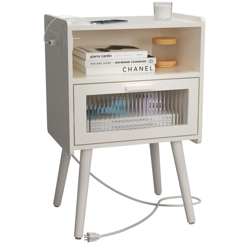 15.98 " W Nightstand, White