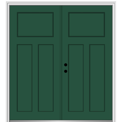 Porte d'entrée pré-montée en fibre de verre Craftsman