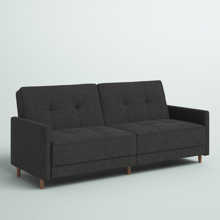 Besnard Twin 76'' Upholstered Cushioned Convertible Sofa